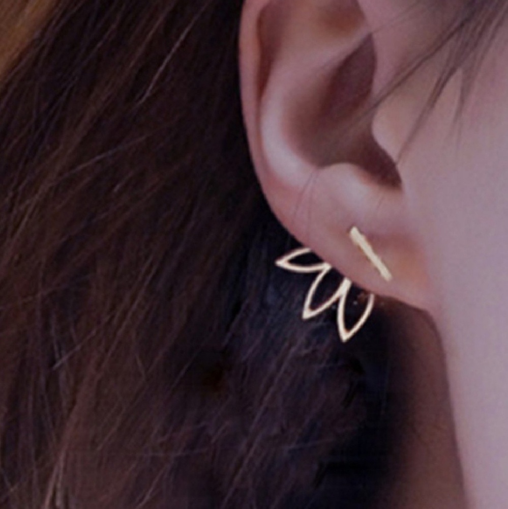 Lotus Bar Stud Earrings